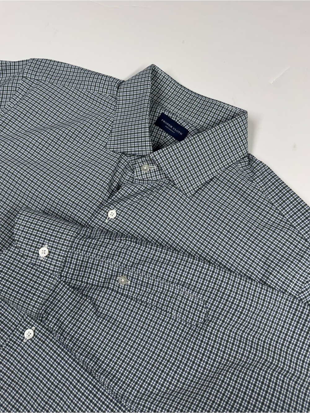 Proper Cloth Button Down Shirt Mens XL Gingham Check Performance Stretch